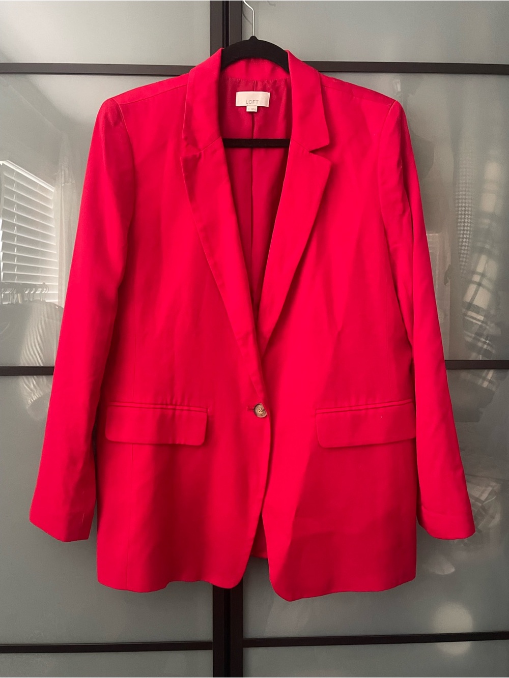 LOFT Red Single-Button Blazer